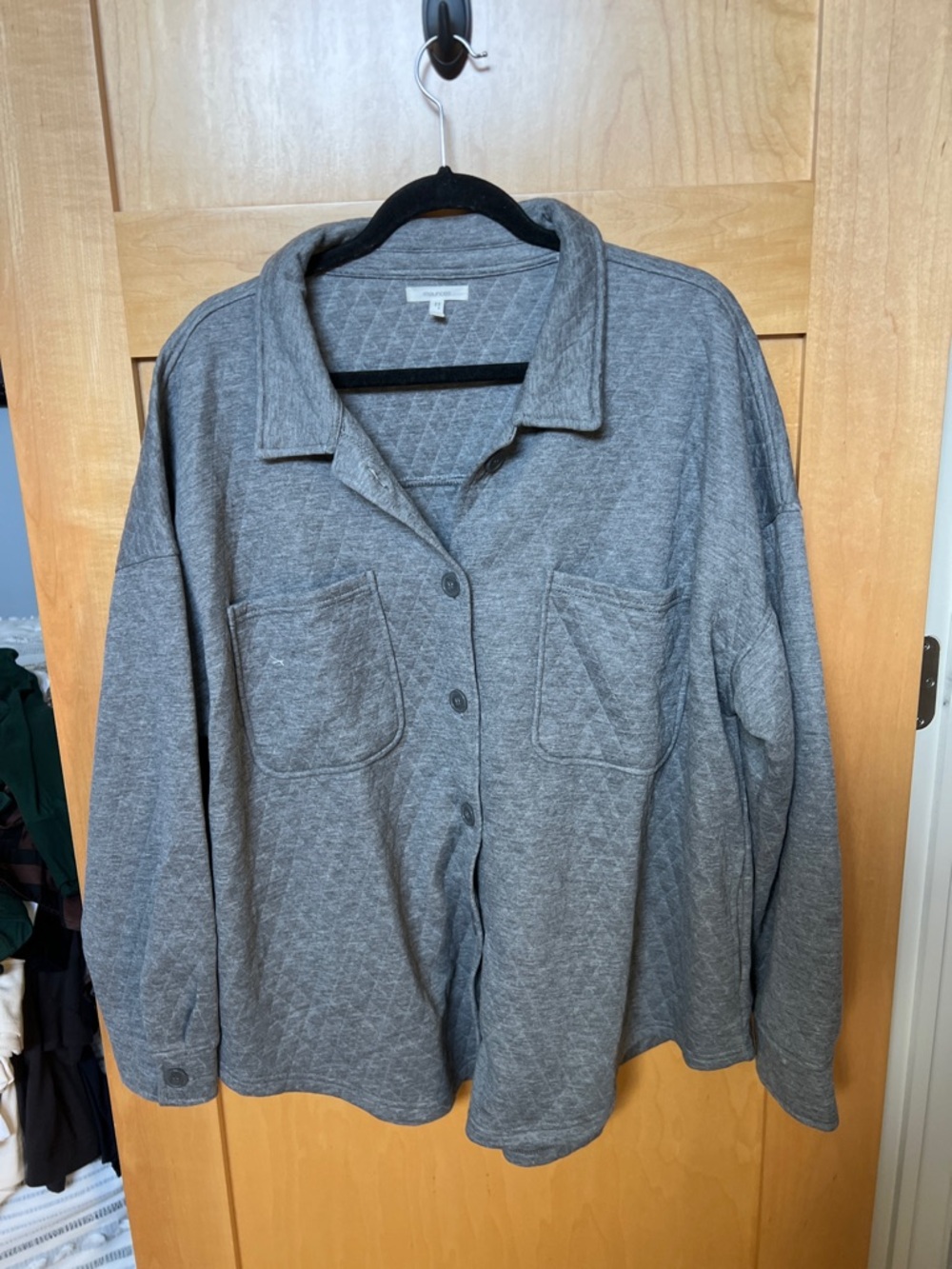Maurices Quilted Shirt Jacket in Heather Gray